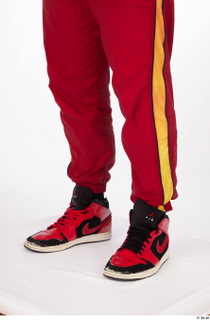 Nabil calf dressed red athletic track pants red black high-top…